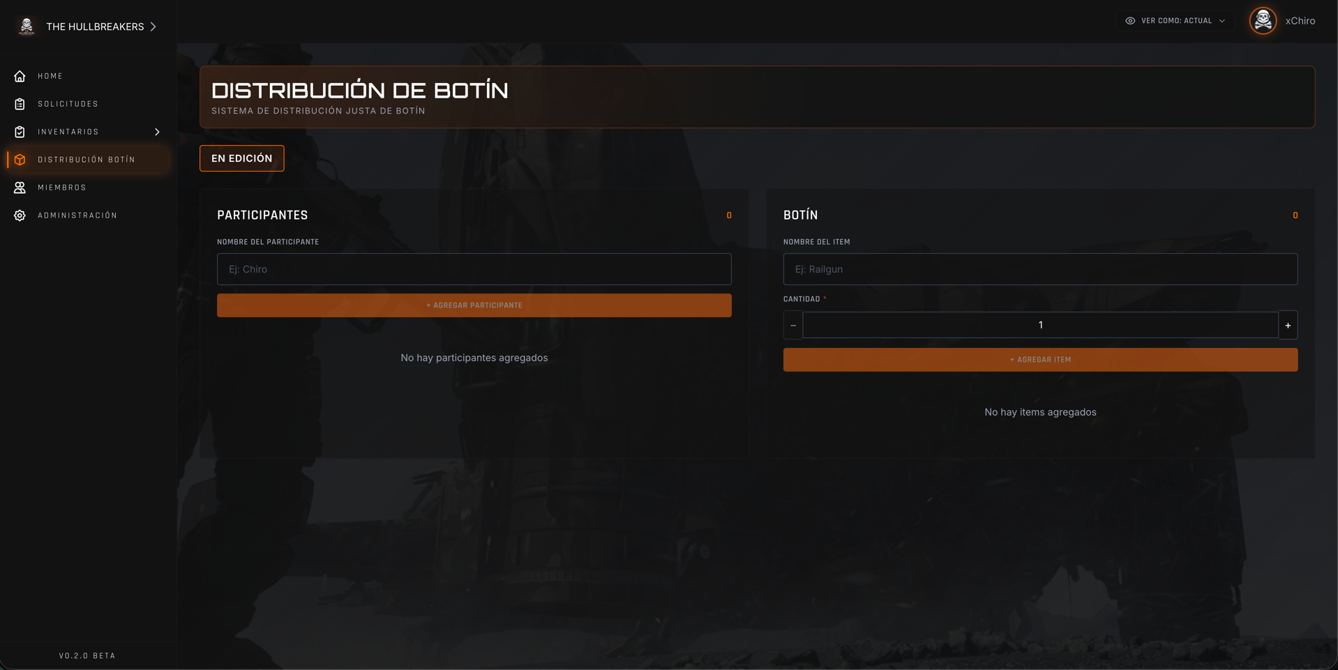 The Hullbreakers Platform - Distribución de Loot